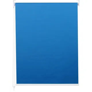 Rollo HWC-D52, Fensterrollo Seitenzugrollo Jalousie, 100x230cm Sonnenschutz Verdunkelung blickdicht blau - Blau