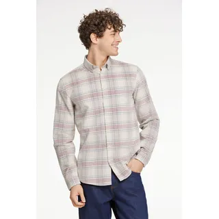 LINDBERGH Langarmhemd mit modernem Karomuster, beige