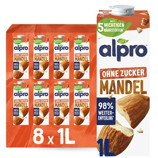 Alpro® OHNE ZUCKER Mandeldrink 8x 1,0 l