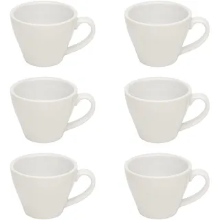 Gastro Spirit - 6er Doppel/Doppio Espresso-Tassen Set - Weiß, 180 ml, Porzellan, dickwandig, spülmaschinenfest, italienisches Design - 6-teiliges Kaffee-Tassen Set