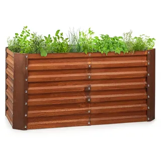 blumfeldt Rust Grow Hochbeet Gartenbeet, verzinktes Stahlblech, Materialstärke: 0,6 mm, einfache Montage, Rost-Finish, 120 x 60 x 60 cm (BxHxT), Rost - Braun
