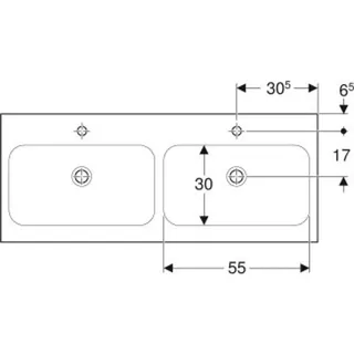 Geberit iCon Light Doppelwaschtisch 501838005