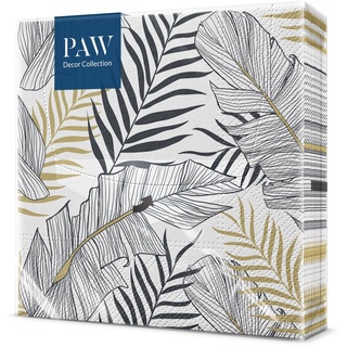 Paw Decor Collection PAW - Servietten 3-lagig (33 x 33 cm) I 20 Stück I Perfekt für Geburtstage, Partys, Hochzeiten, Kommunion und Feiern I Papierservietten Bunt - Natur, Laub I Farbe: Exotic Leaves