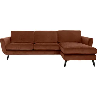 furninova Ecksofa »Smile mit tollem Sitzkomfort, elegant und bequem, L-Form«, im skandinavischen Design, hoher Fuß, braun