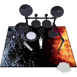 JaevKwzy 160 x 100 cm Elektronisch Schlagzeug Teppich Snare Drum Rug - Schallschutz Teppich - Schallschutzmatte - Drum-Teppich - rutschfeste Trommelmatte - Schalldicht Teppiche