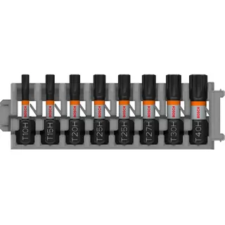 Bosch Torx Security Impact Bit T10H/T15H/T20H/T25H/T27H/T30H/T40H 25 mm 8-teiliges Set