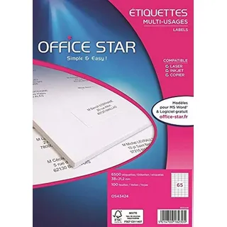6500 étiquettes multi-usage 38x21mm