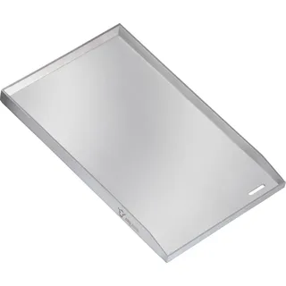 BBQ-Toro Edelstahl Grillplatte, 32,5 x 49 cm, BBQ Plancha, Grillblech, Grillpfanne, Grillschale - Silber