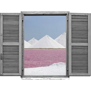 queence Wandtattoo »Rotes Meer mit Dünen« Wandsticker, Wandbild, selbstklebend, 3D, Fenster, rot