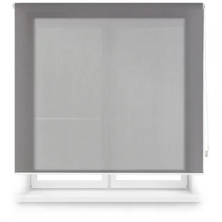Blindecor Rollo Screen nach Maß, Farbe Dunkelgrau, 90 x 180 cm (Breite x Höhe), Stoffgröße 87 x 175 cm, Rollo für Fenster