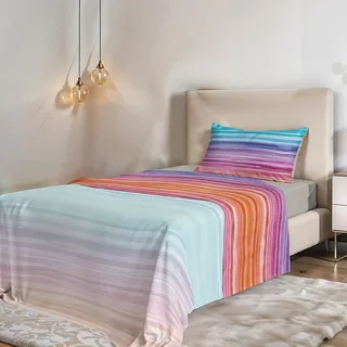 Fantasy Italian Bed Linen Bettwäsche, Rainbow, Kleine doppelte, Mikrofaser, Regenbogen