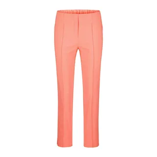 Schlupfhose GOLDNER "Kurzgröße Orange Hose LOUISA mit Biesen", Damen, Gr. 23, K-Gr, orange (pfirsich), Obermaterial: 66% Viskose CV. 31% Polyamid PA. 3% Elasthan EL., Hosen Schlupfhose, Mit kleinem Schlitz am Hosensaum