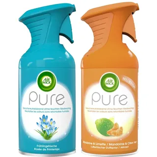 Air Wick Premium-Duftspray PURE Frühlingsfrische + Mandarine & Limette (2 x 250ml)