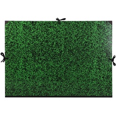 Clairefontaine 33200C - Zeichenmappe / Transportmappe Annonay mit Bändern ohne Klappen Rücken 30mm, innen: 60x85cm, außen: 67x94cm, robust und sicher, Grün, 1 Stück