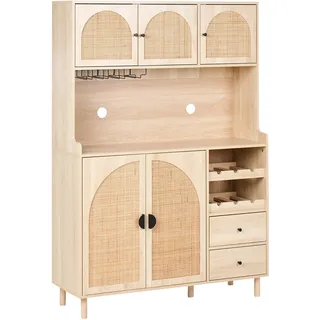 Beliani Buffetschrank 120 x 173 x 40 cm Hellbraun