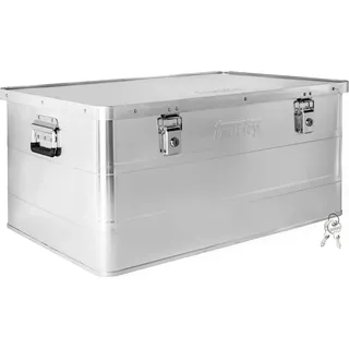 Aluminium Box mit Deckel Silber Alu Kiste Box Alukiste 135 Liter Transportbox Metallbox Alu Aufbewahrungsbox Boxen Abschliessbar Metallkiste Trucky