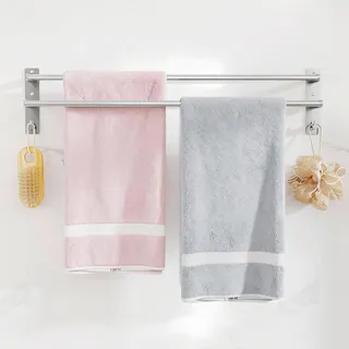 BETHOM Handtuchhalter Ohne Bohren Gebürstetes Nickel Doppelt 80 cm