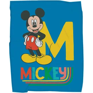 CTI Disney Home Mickey Good Days Fleece Decke Cuddle 125x150 cm, Mikrofaser, Blau