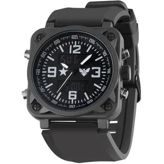 Militär Digital-Analog Uhr für Herren: Multifunktionale Armbanduhr mit Chronograph und Alarm für Outdoor Sport Taktisches Training und Alltag - Freizeit und Sportuhr für Vater Ehemann Sohn und Freund