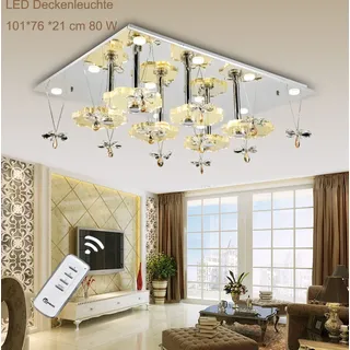 LED Deckenleuchte Kristall 1680 101*76 cm Blümchen Design Lichtfarbe getrennt schaltbar A+