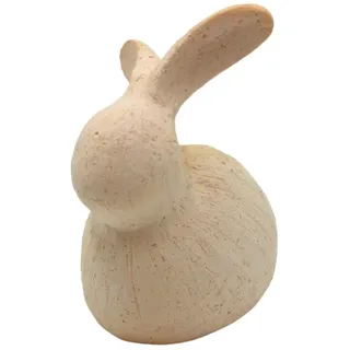 Dekohelden24 Deko Hase, Keramik Hase, Hasendeko, Osterdeko, Osterhase, minimalistische Osterdeko,Hase ohne Gesicht aus Keramik in beige, Größe: L/B/H ca.12 x 8 x 14 cm.