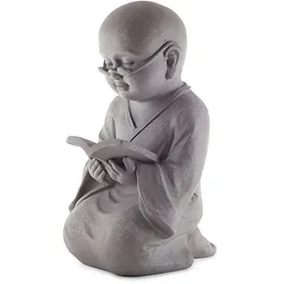 Große Dekofigur Lesender Buddha oder Mönch Garten Deko aus Fibreclay- 44cm Hoch