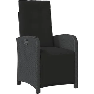vidaXL Gartensessel mit Fußteil Verstellbar 61 x 61 x 93 cm schwarz