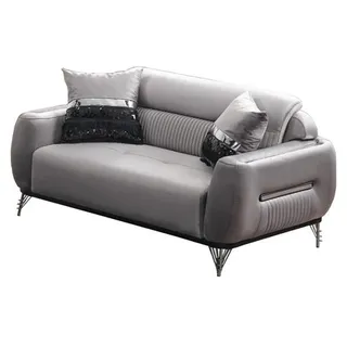 JV moebel Sofas Sofagarnitur Wohnlandschaft Sofa Wohnzimmergarnitur Sessel Polstergarnitur silber