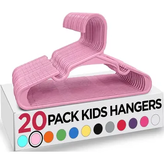 Utopia Home Kinder-Kleiderbügel, Kunststoff-Baby-Kleiderbügel für den Schrank, für Kleidung und Kleinkinder, ideal für den täglichen Gebrauch, ca. 29 cm, Babyrosa, 20 Stück