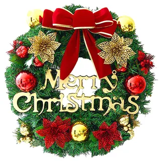 Weihnachtskranz, 30cm Kreativ Weihnachten Türkranz, Weihnachtsgirlande Kränze Natürliche Girlande Haustür Kränze Kreativ-Weihnachten Türkranz Weihnachten Dekoration,Einkaufszentren Schaufenster