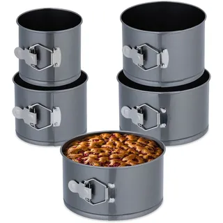 Relaxdays Springform Set 5-teilig Ø 12, 14, 16, 18, 20 cm