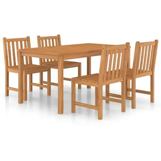 vidaXL 5-teiliges Garten-Ess-Set 150 x 90 cm Massivholz Teak - Braun
