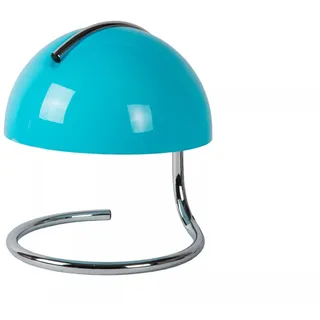 Tischleuchte Glas Schirm Blau Chrom Schlafzimmer 25 cm E27 Tischlampe blendarm