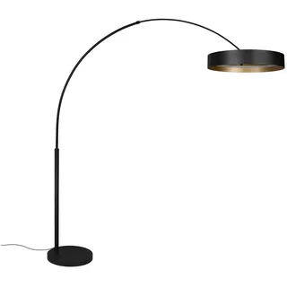 Musterring Led-Stehleuchte , Schwarz, Goldfarben , Metall , 200 cm , Farben fixierbar, Fußschalter, Farbtemperaturwechsler , Lampen & Leuchten, Leuchtenserien