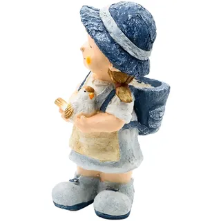 Wichtelstube-Kollektion XXL Gartenfigur Katharina, Dekofigur für den Garten mit Pflanzgefäß Gartendeko Figuren mit Blumentopf für draußen 26,5x18,5x42cm
