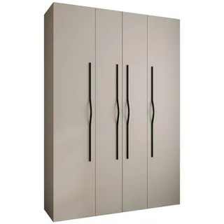 Abiks Möbel Drehtürenschrank 245,5/170/40 4-türig , Kaschmir, Schwarz , Metall , Nachbildung , 170x245.5x40 cm , Schlafzimmer, Kleiderschränke, Drehtürenschränke