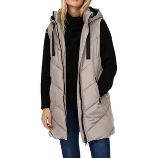 Jdy Damen, 3/4-lange Steppweste JDYSkylar Padded Hood Waistcoat mit Kapuze 15220630 Chateau Gray/Black L,