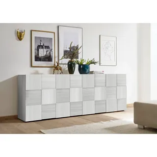 INOSIGN Sideboard Dama Breite 241, Kommode 4 Türen, Anrichte, Front in 3D-Optik, viel Stauraum, verschiedene Farben weiß