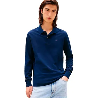 Tommy Hilfiger Tommy Jeans Placket Slim Fit Langarm-polo - Dark Night Navy - XL