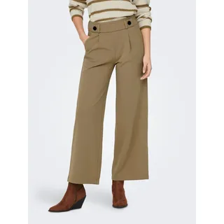 Jerseyhose JDY "JDYGEGGO NEW LONG PANT JRS NOOS", Damen, Gr. XS (34), Länge 32, braun (sepia tint detail:schwarz buttons), Jersey, Obermaterial: 95% Polyester, 5% Elasthan, unifarben, relaxed fit lang, Hosen Jerseyhose, Materialmix