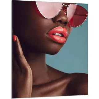 Herdabdeckplatte 40x52 Glaskeramikkochfeld Abdeckung Spritzschutz Glasplatte Deko Schneidebrett, Frau Brille