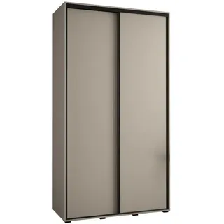 Möbel Kryspol Schwebetürenschrank 235,2/130/45 2-türig , Kaschmir , Holz , Nachbildung , 6 Fächer , 130x235.2x45 cm , Schlafzimmer, Kleiderschränke, Schwebetürenschränke
