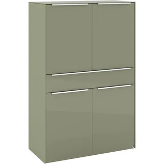 Highboard "Reno", olivgrün matt lack, glas olivgrün glanz, B:92cm H:140cm T:42cm, Glas, Holzwerkstoff, SET ONE BY MUSTERRING, Sideboards, Highboard, Mit Gleitern und in verschiedenen Farben erhältlich