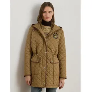 Lauren Ralph Lauren für Damen. 297979534002 Brauner langer Steppmantel (L), Lässig, Recyceltes Polyester, Nachhaltig