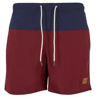 URBAN CLASSICS Block Swim Shorts nvy/burgundy