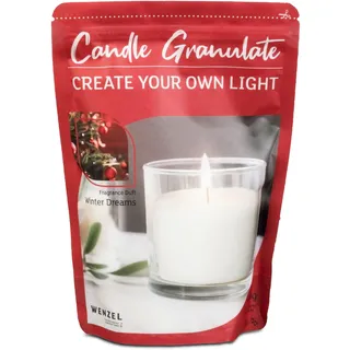 Wenzel Kerzengranulat mit Duft zum Selbergießen, Winter Dreams, inkl. 4 Dochten & Dochthaltern, 400 g
