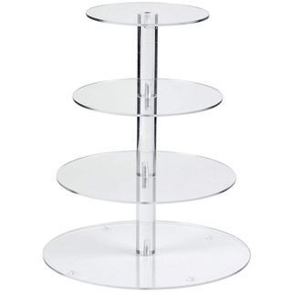 FOCCTS Cupcake Ständer, 4-stöckig Kuchenständer Runde Acrylständer, Tortenständer 4 Etagen Acryl für Hochzeit, Party, Geburtstag, Baby Duschen & Kuchen Dessert, Torten Etagere