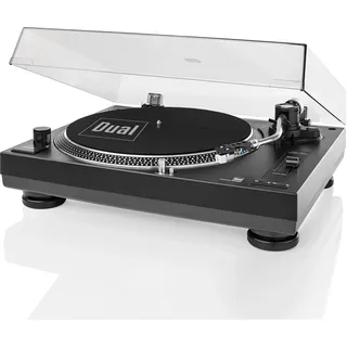 Dual DTJ 301.1 USB DJ-Plattenspieler (33/45 U/min, Pitch-Control, Magnet-Tonabnehmer-System, Nadelbeleuchtung, USB Kabel) schwarz