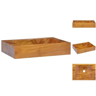 vidaXL Waschbecken Massivholz Teak 50x35x10 cm