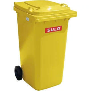 Müllbehälter, Inhalt 80 Liter, Farbe gelb, BxTxH 445 x 520 x 930 mm, Niederdruck-Polyethylen (PE-HD)
